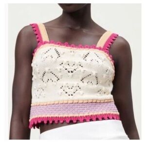 Zara Knit Heart Tank Top, M